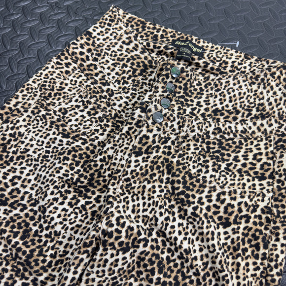 Like an Angel Skinny Jeans Women's 1X Brown Black Denim Leopard Print Stretch - Picture 4 of 7
